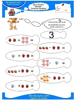 Çocuklar İçin toplam işlemi yaprak testleri 
